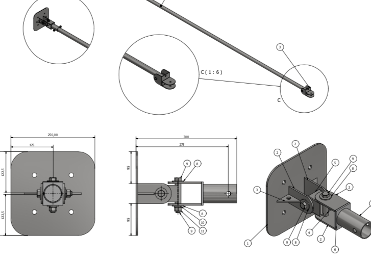 Tensor Galvanizado 6 mt.