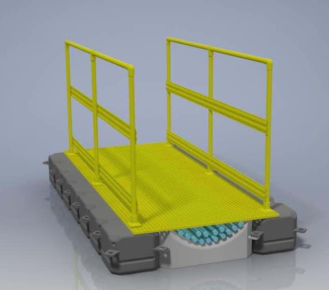 Pasillo Industrial Pasa Cables HDPE &amp; FRP 2.0m x 3.6m