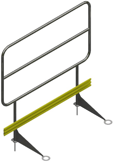 Baranda de Prot. Inox 1,4 mt con Bordapié y Nervio(AISI 304)