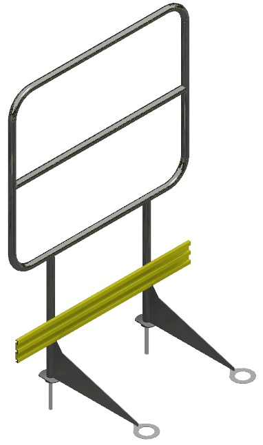 Baranda de Prot. Inox 0,9 mt con Bordapié y Nervio(AISI 304)